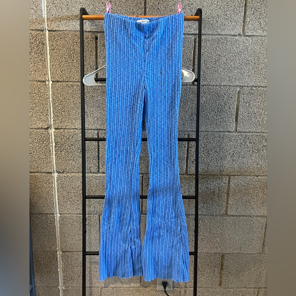 Urban Outfitters Ribbed Flare Pants in Blue